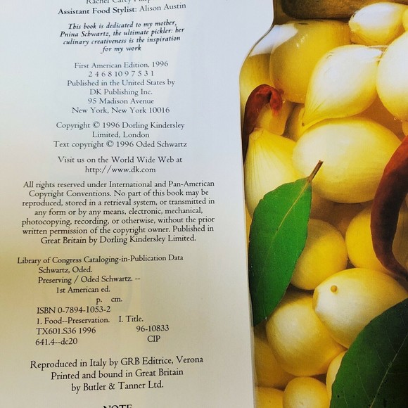 Preserving by Oded Schwartz (1996, Hardcover) - Picture 3 of 7